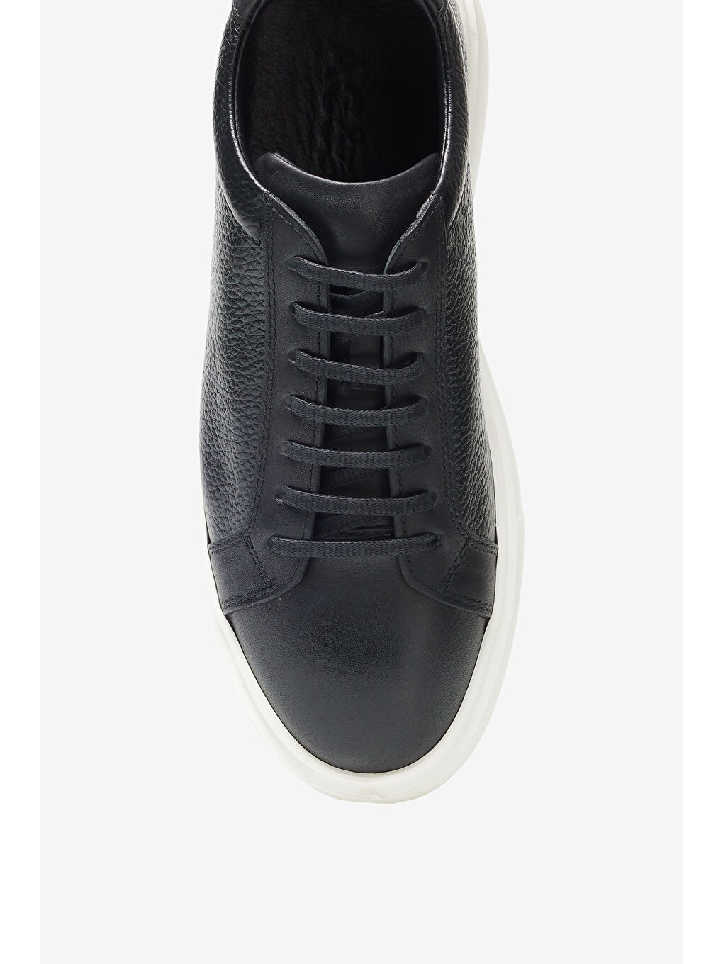 Erkek Siyah %100 Deri Sneaker Ayakkabı-2