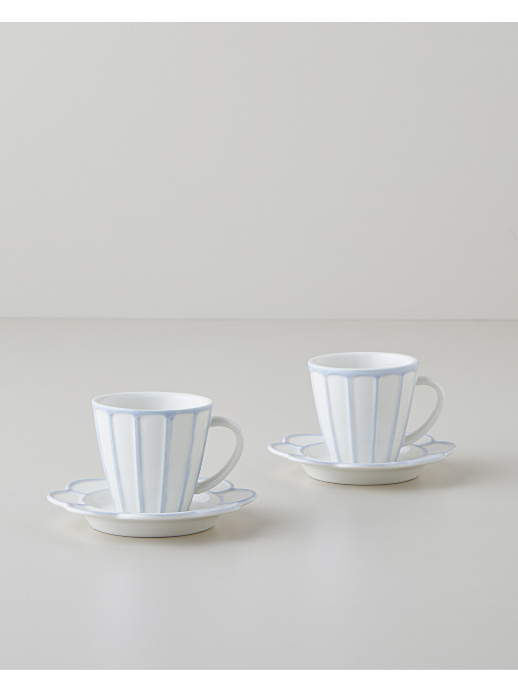 Soft Cloud Stoneware 4 Parça 2 Kişilik Kahve Fincan Takımı 70 Ml Açık Mavi