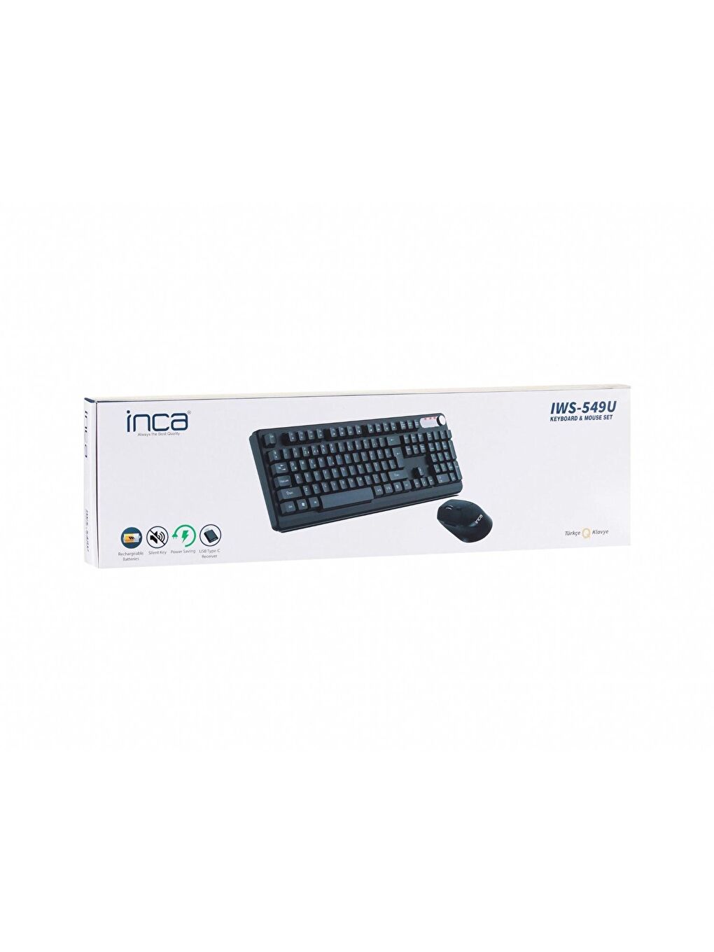 Inca IWS-549U Multimedya Şarj Edilebilir Kablosuz Klavye Mouse Set - 6