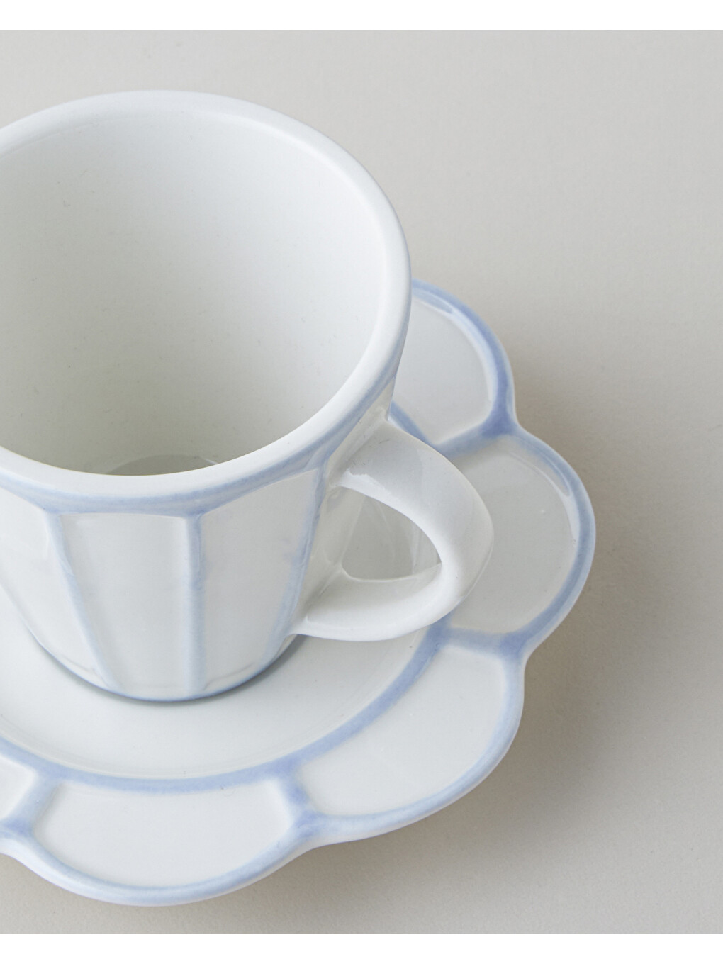 Soft Cloud Stoneware 4 Parça 2 Kişilik Kahve Fincan Takımı 70 Ml Açık Mavi-3