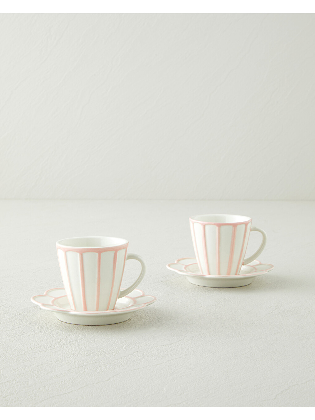 Soft Cloud Stoneware 4 Parça 2 Kişilik Kahve Fincan Takımı 70 Ml Açık Pembe-1