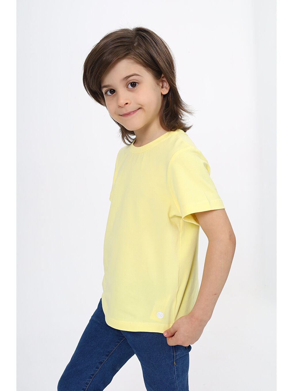 Sarı Erkek Çocuk Baskılı Tişört-1