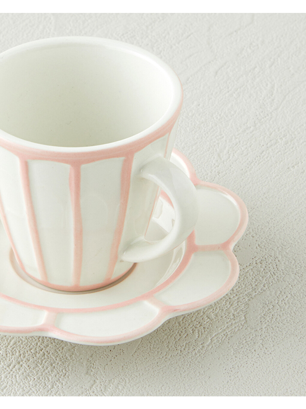 Soft Cloud Stoneware 4 Parça 2 Kişilik Kahve Fincan Takımı 70 Ml Açık Pembe-3