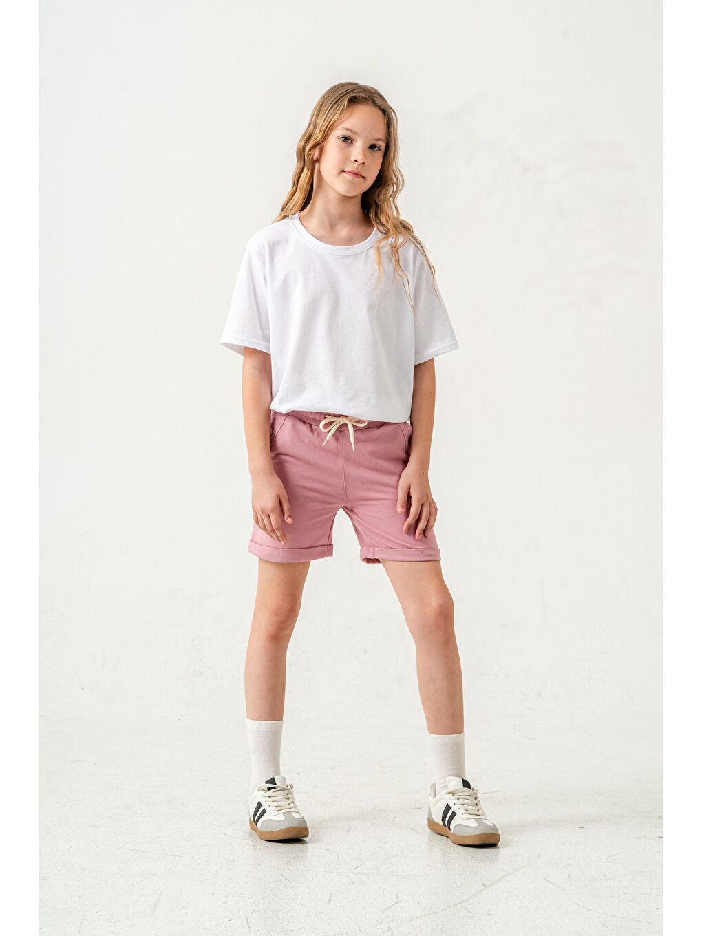 Pembe Always Be Joyful Nakışlı Kız Çocuk Şort