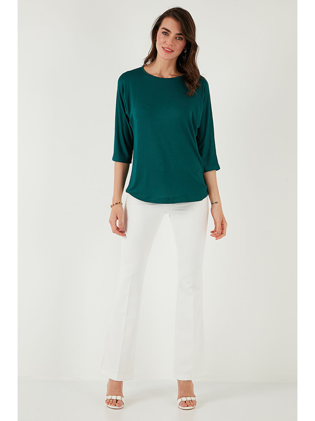 Yeşil Bisiklet Yaka Truvakar Kol Kadın Bluz 5861416Y-2