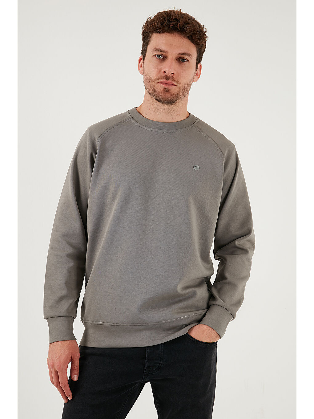 Siyah Streç Pamuklu Relaxed Fit Bisiklet Yaka 2'li Paket Sweat 5901210S2-2