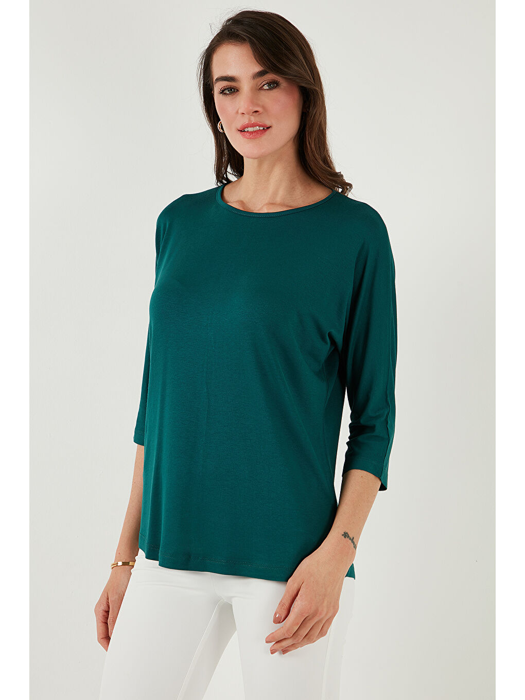 Yeşil Bisiklet Yaka Truvakar Kol Kadın Bluz 5861416Y-5