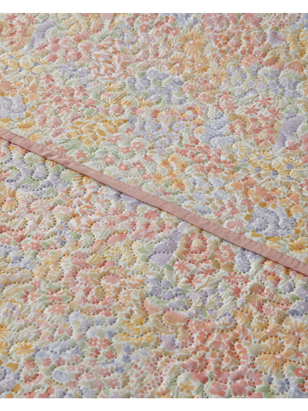 Turuncu Fleur Multicolore King Size Çok Amaçlı Örtü 220x240 Cm Yavruağzı-2