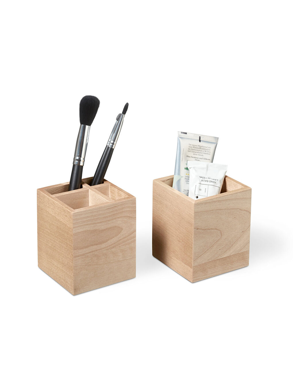 Renksiz 2 Adet Düzenleyici Kutu, Bambu-1