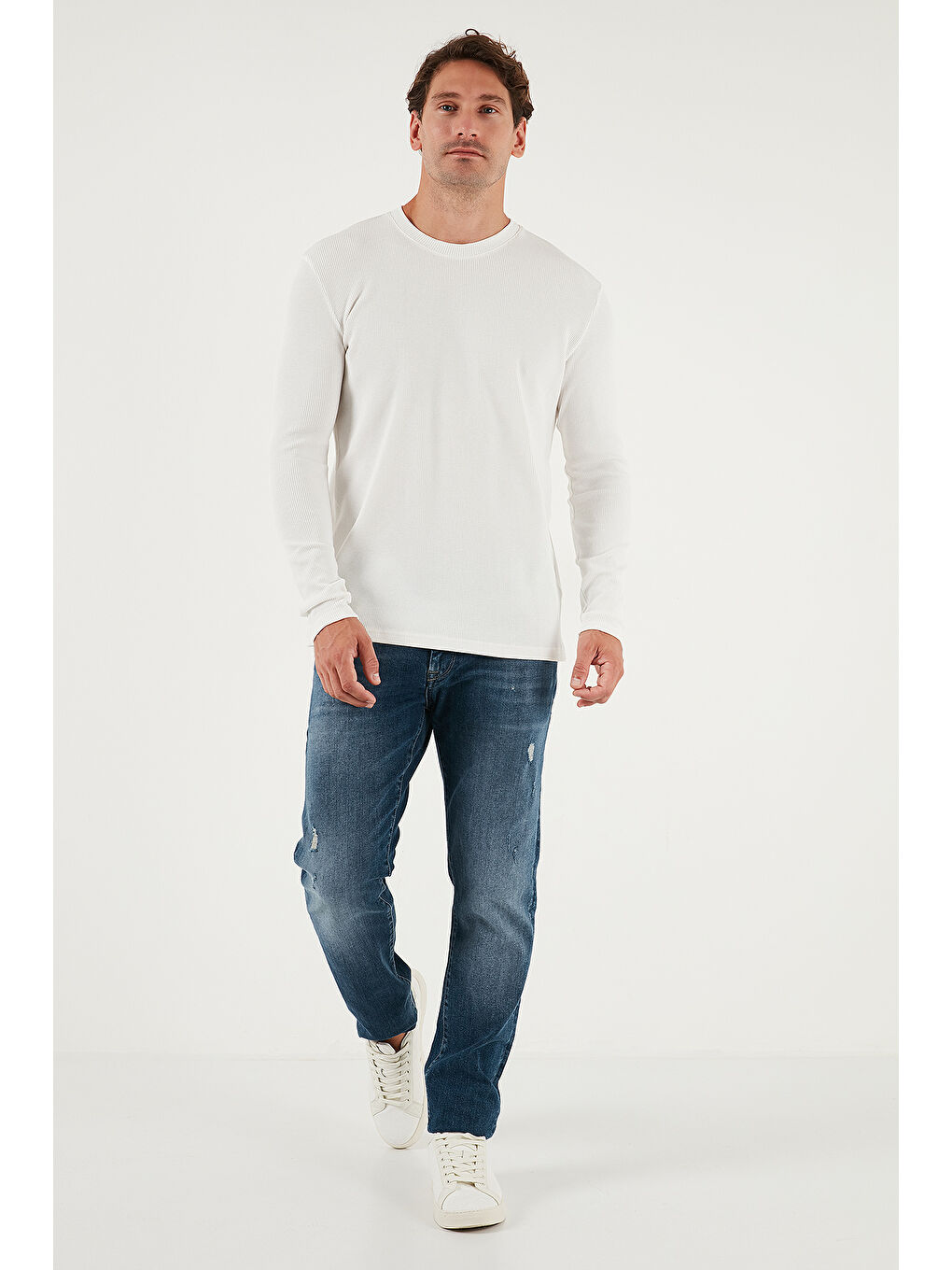 Lila Pamuklu Bisiklet Yaka Slim Fit Basic 2'li Paket Sweat 5905073S2-3