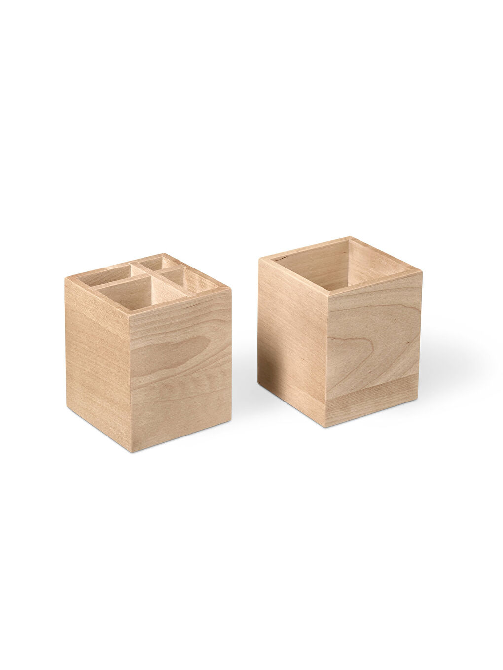 Renksiz 2 Adet Düzenleyici Kutu, Bambu-2