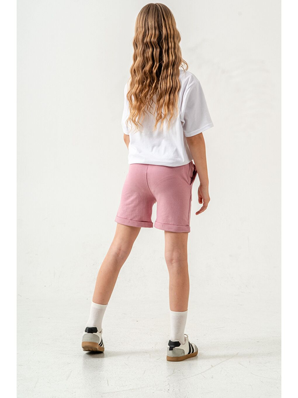 Pembe Always Be Joyful Nakışlı Kız Çocuk Şort-7