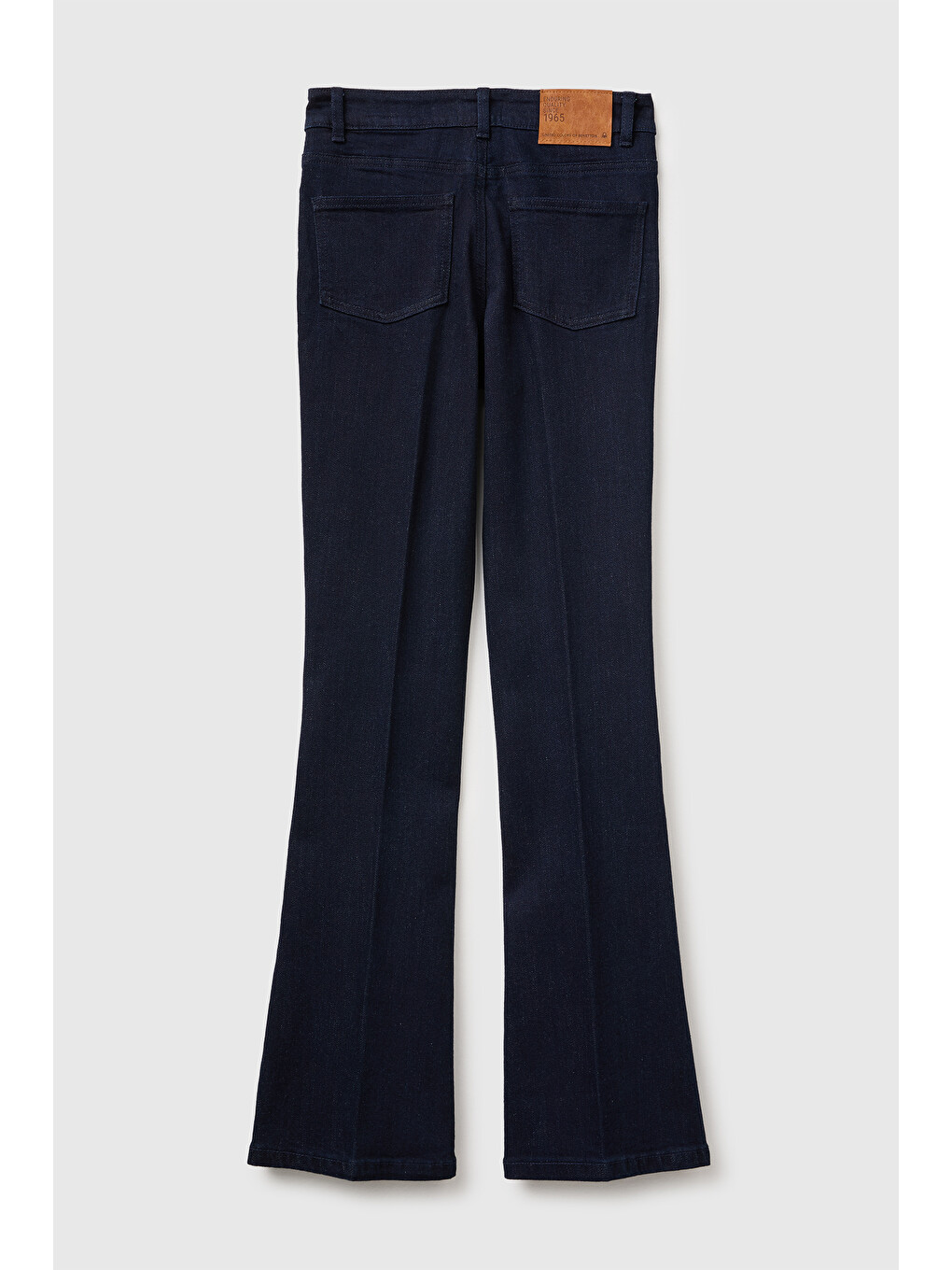 Kadın Koyu Mavi Pamuk Karışımlı Cepli Denim Pantolon-1
