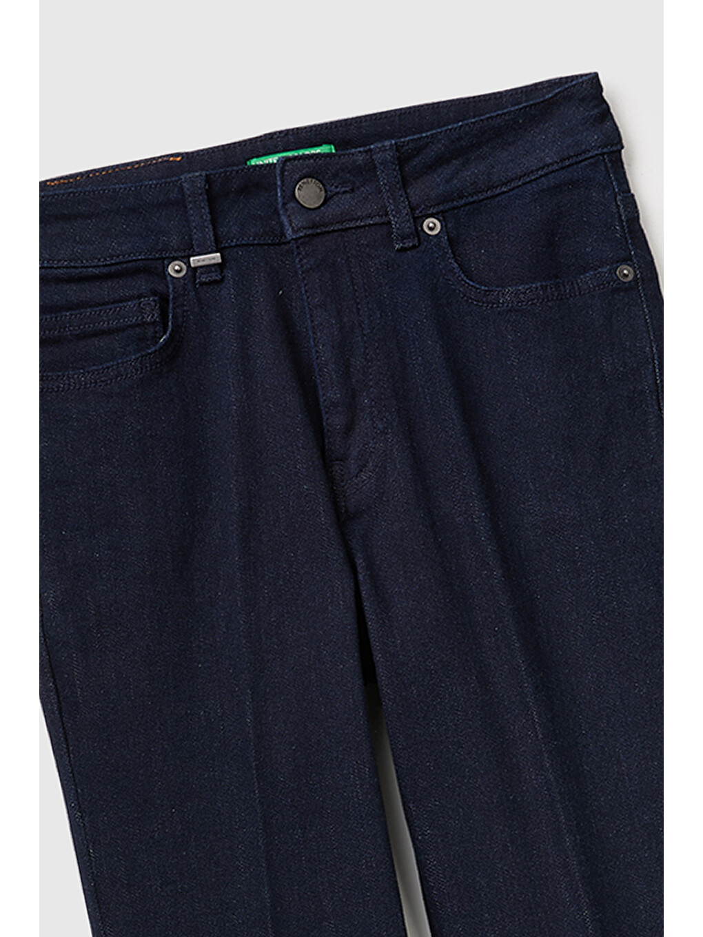 Kadın Koyu Mavi Pamuk Karışımlı Cepli Denim Pantolon-2