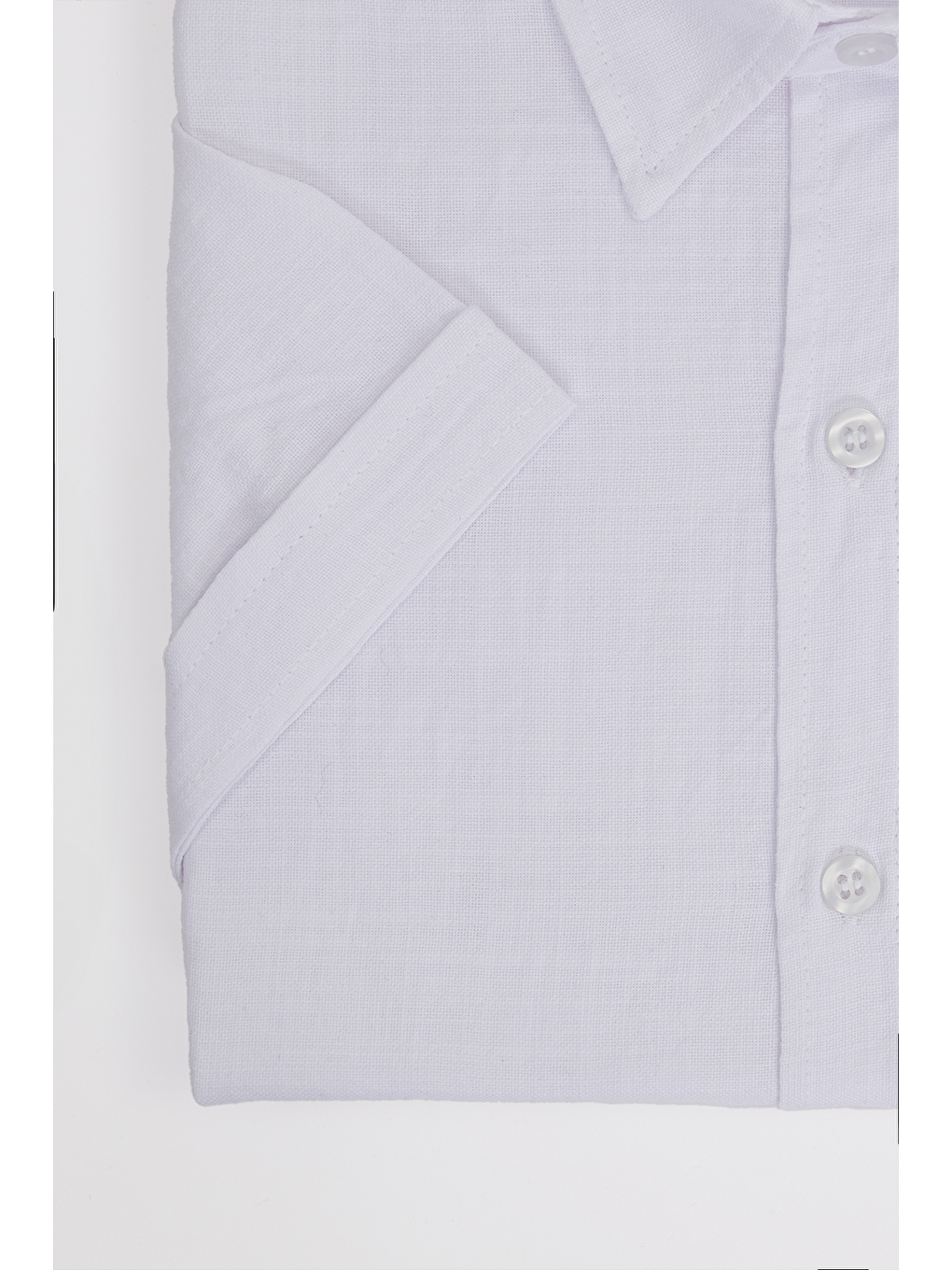 Erkek Big Size Battal Kesim Kısa Kollu Keten Efektli Cepli Beyaz Gömlek-3