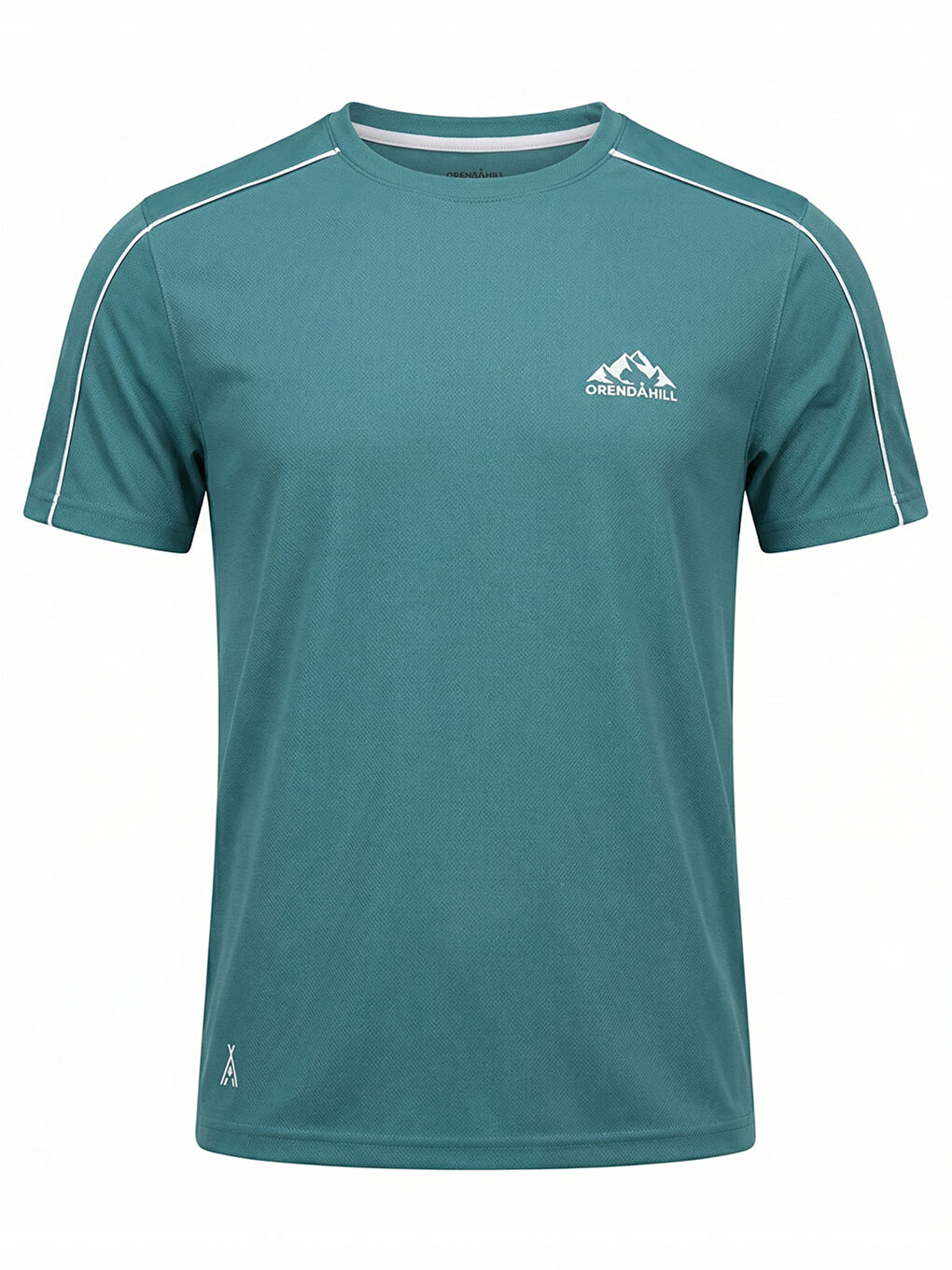 Turkuaz ORENDAHILL Erkek Spor Tişört Hızlı Kuruyan Esnek Regular Fit Trim Detaylı Activewear