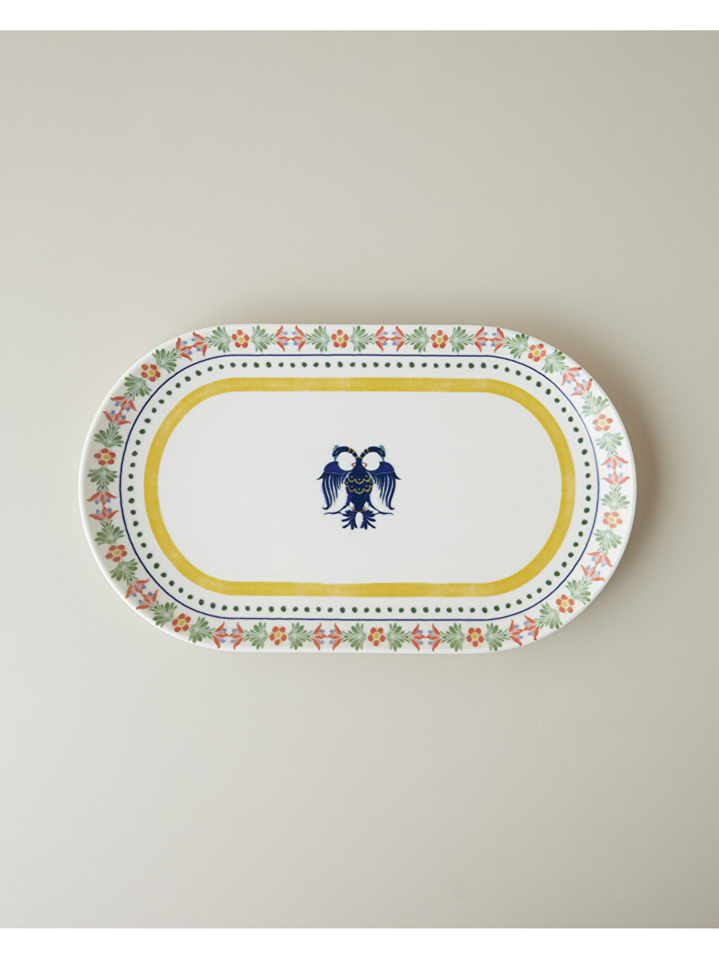 Fiesta Talavera Porselen Kayık Tabak 30 Cm Beyaz - Lacivert-1