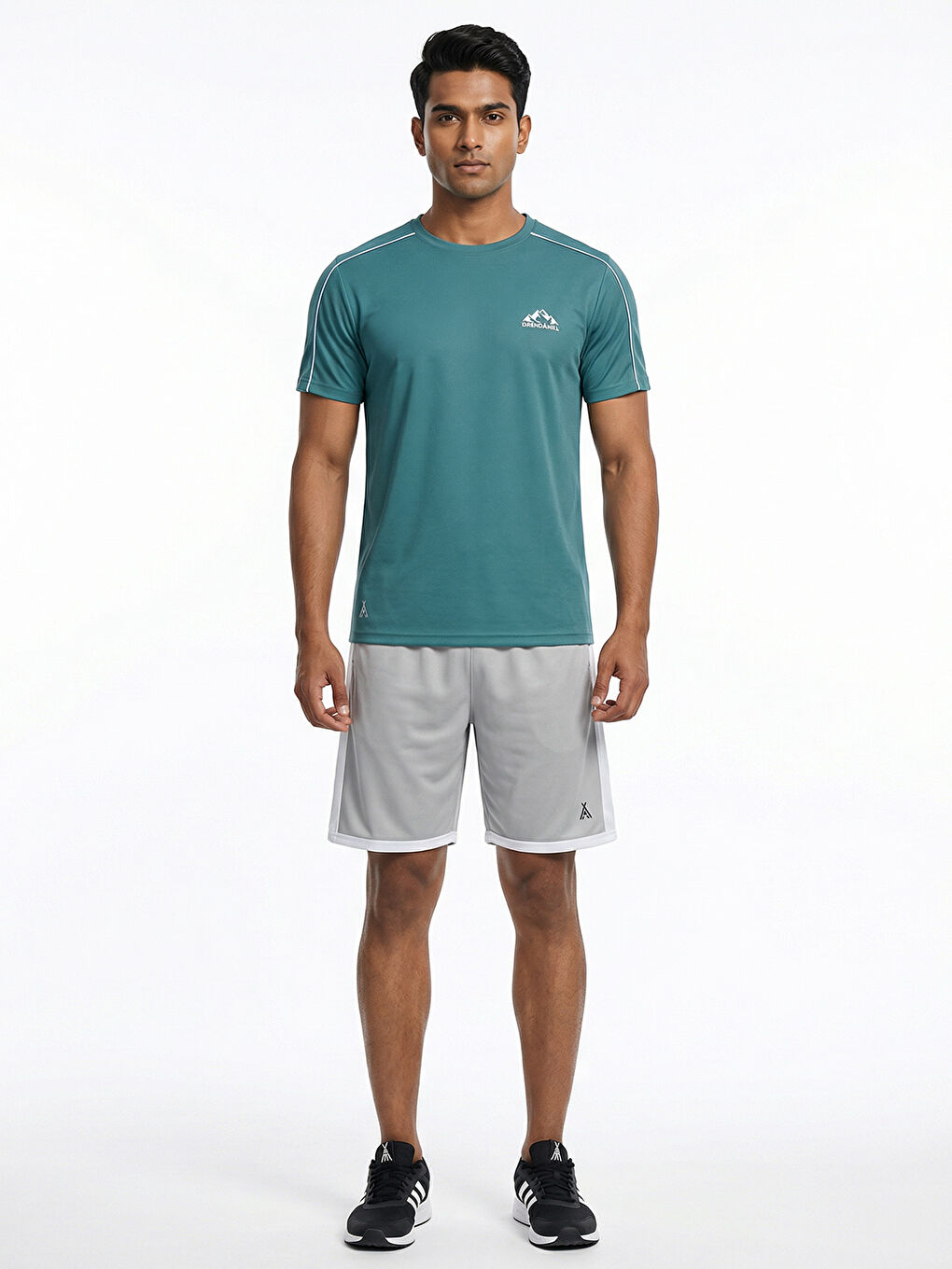 Turkuaz ORENDAHILL Erkek Spor Tişört Hızlı Kuruyan Esnek Regular Fit Trim Detaylı Activewear-1