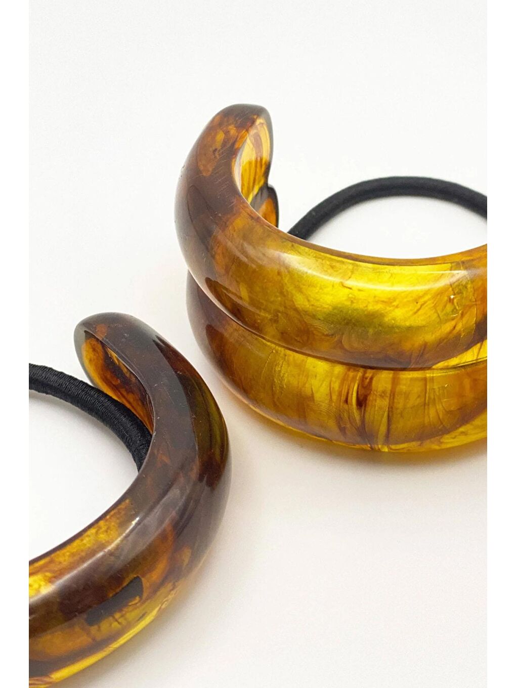 Kahverengi Akrilik Arch Petite Atkuyruğu Tokası Seti 2 Adet-1