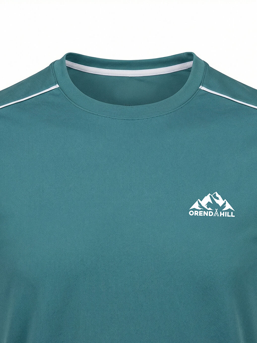Turkuaz ORENDAHILL Erkek Spor Tişört Hızlı Kuruyan Esnek Regular Fit Trim Detaylı Activewear-3