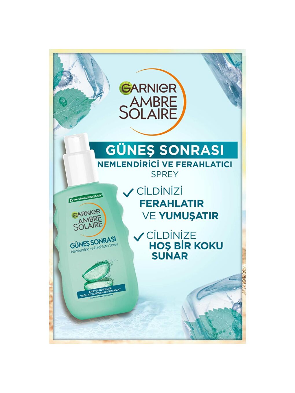 GARNIER Şeffaf Ambre Solaire Güneş Sonrası Nemlendirici Ferahlatıcı Sprey 200 ml - 1