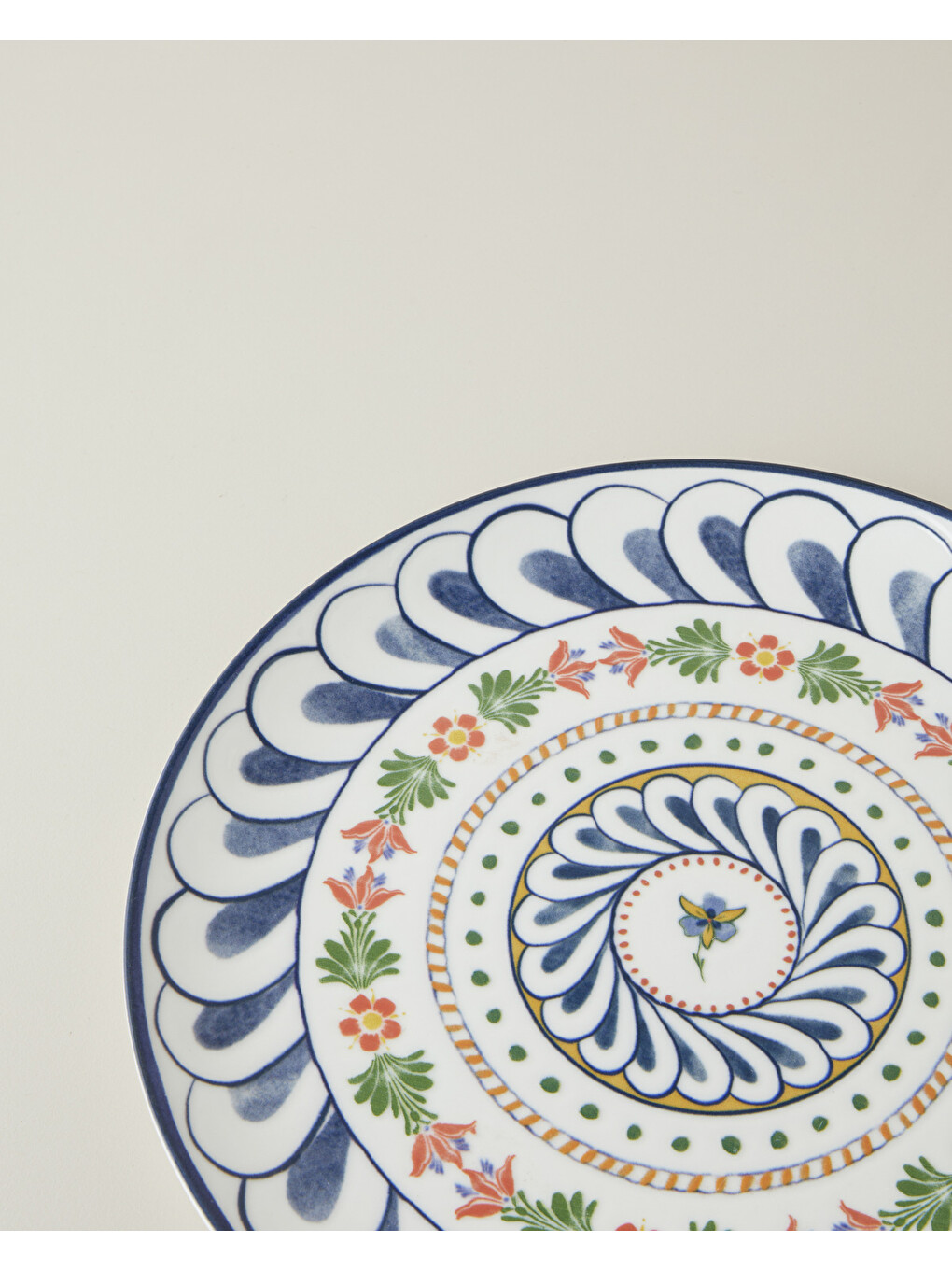 Harmony Talavera Porselen Servis Tabağı 26 Cm Beyaz - Lacivert-2