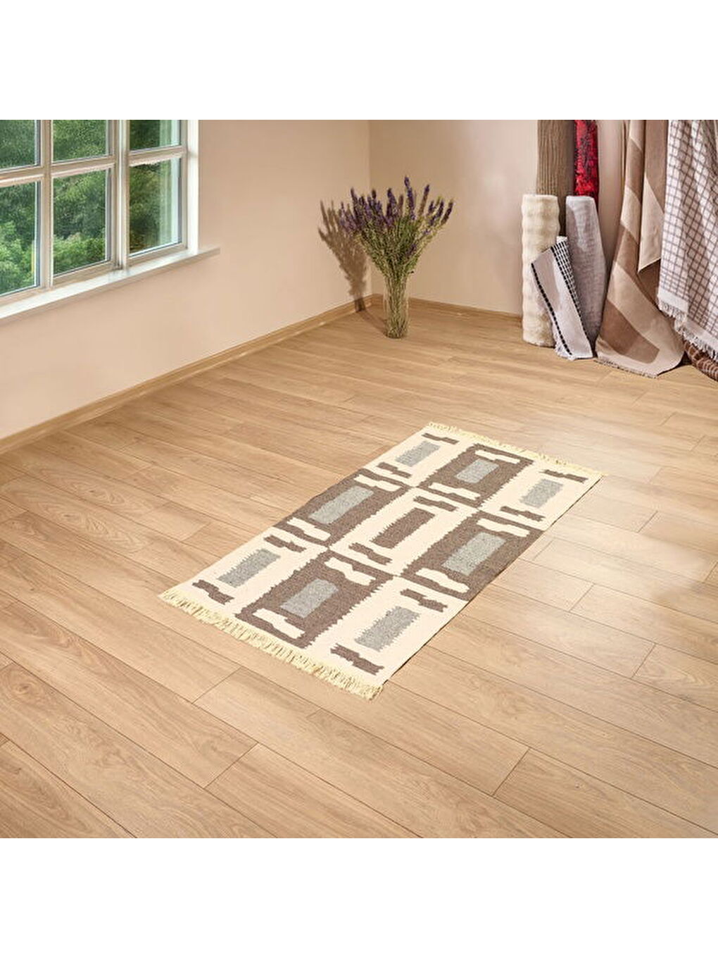 Soft Lindos Çift Taraflı Kilim - Ekru - 80x150 cm-2