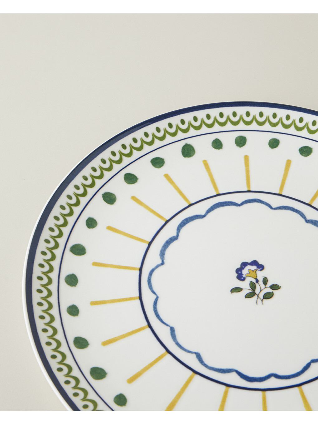 Talavera Garden Porselen Servis Tabağı 26 Cm Beyaz - Lacivert-2