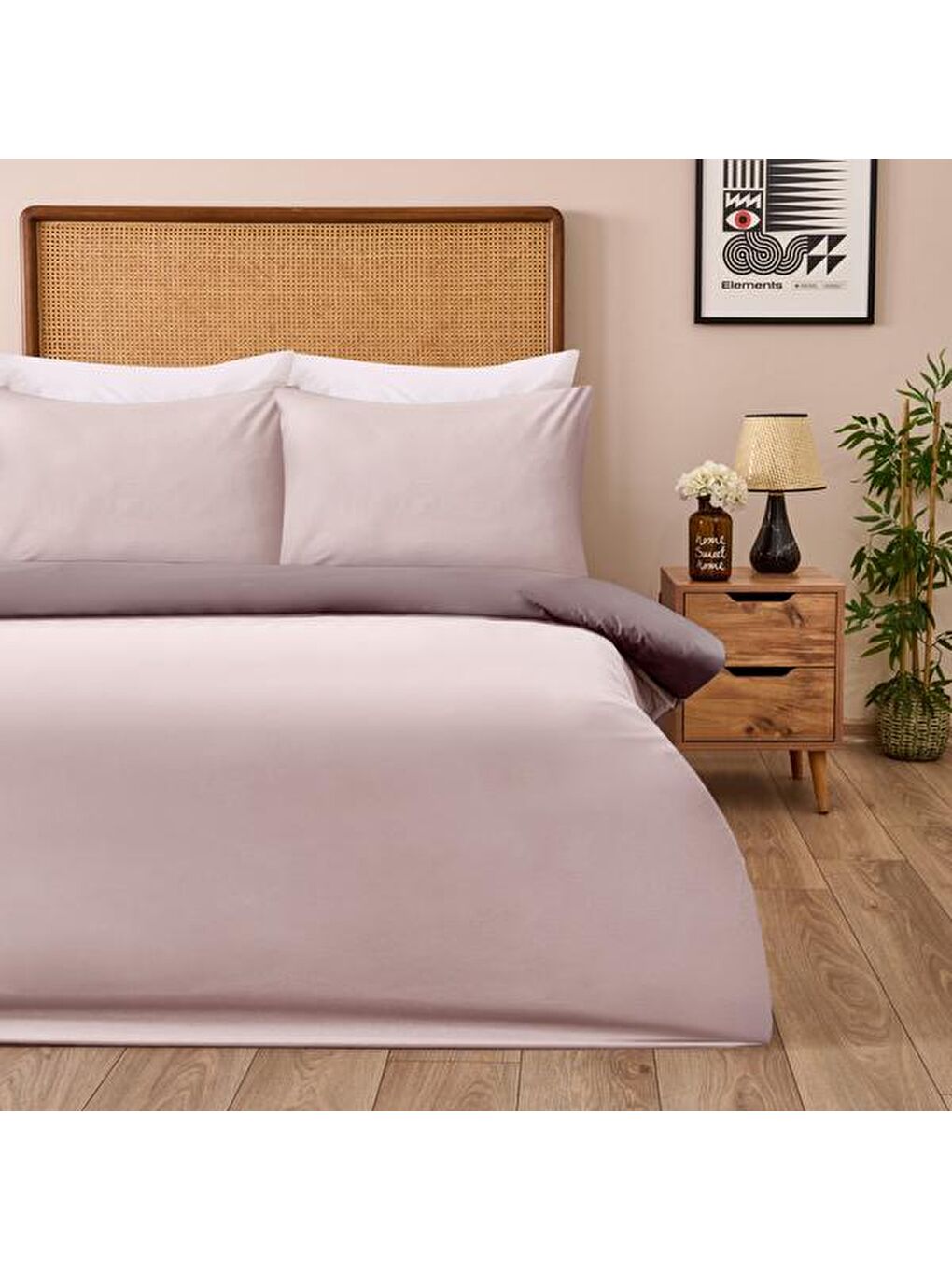 Soft Çift Renkli Tek Kişilik Nevresim Takımı - Bej / Taş