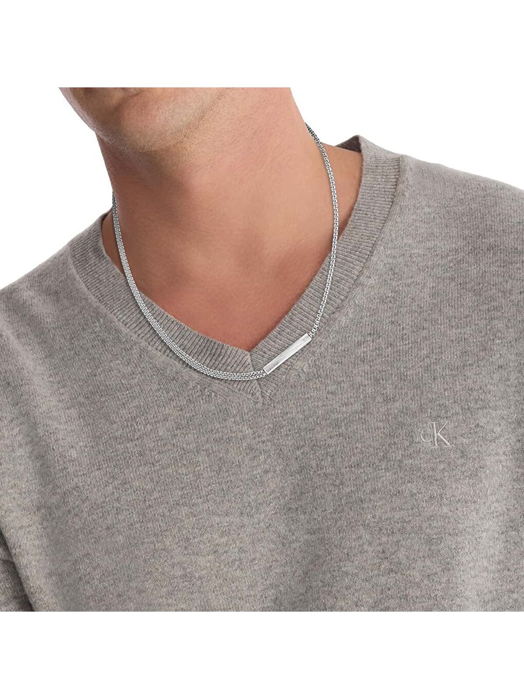 Gri CKJ35100057 Erkek Kolye-2