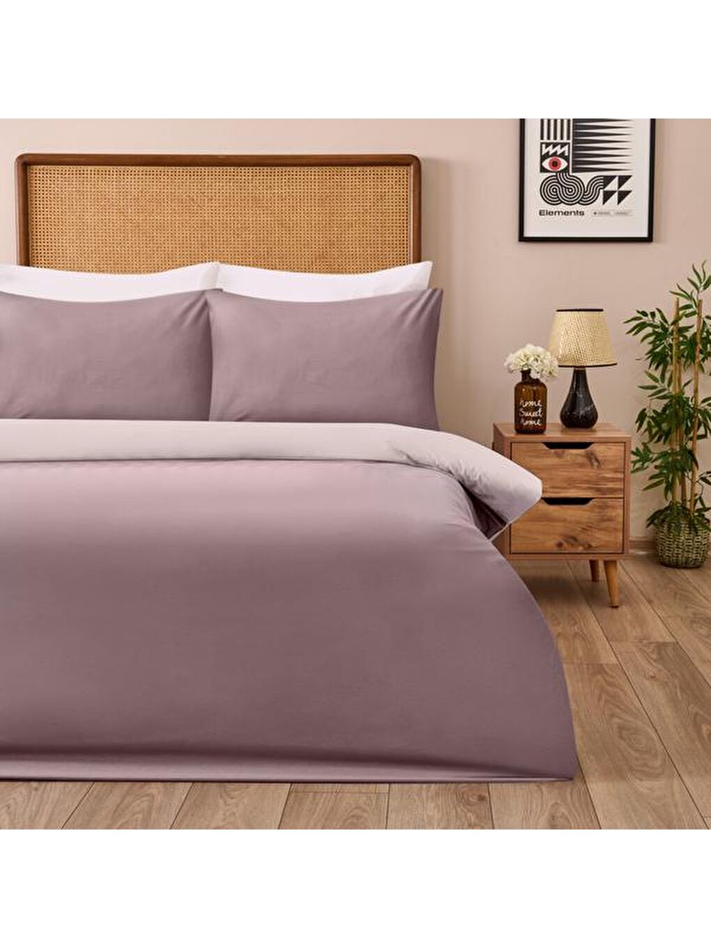 Soft Çift Renkli Tek Kişilik Nevresim Takımı - Bej / Taş-4