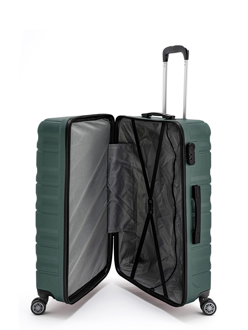 Yeşil Abs Baklava Desenli Valiz Seti-7