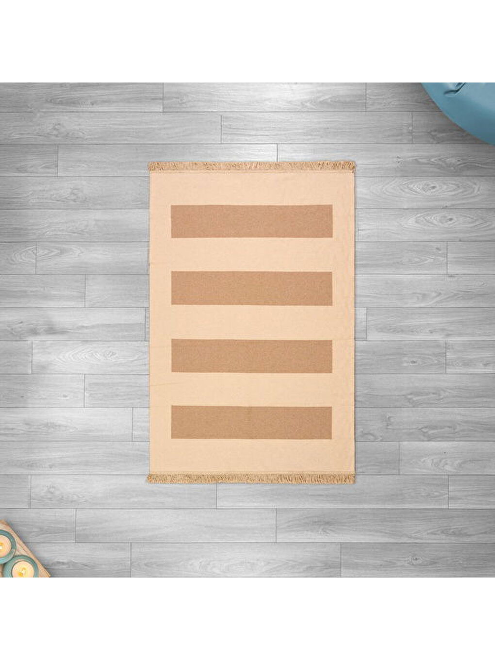 Soft Vogar Çift Taraflı Mutfak Halısı - Ekru - 120x180 cm-3