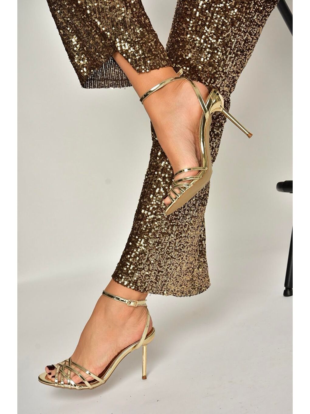 Sarı Altın Kadın Topuklu Ayakkabı Y820016434