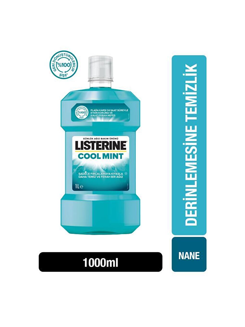 Listerine Renksiz Cool Mint Ağız Bakım Suyu 1000 ml