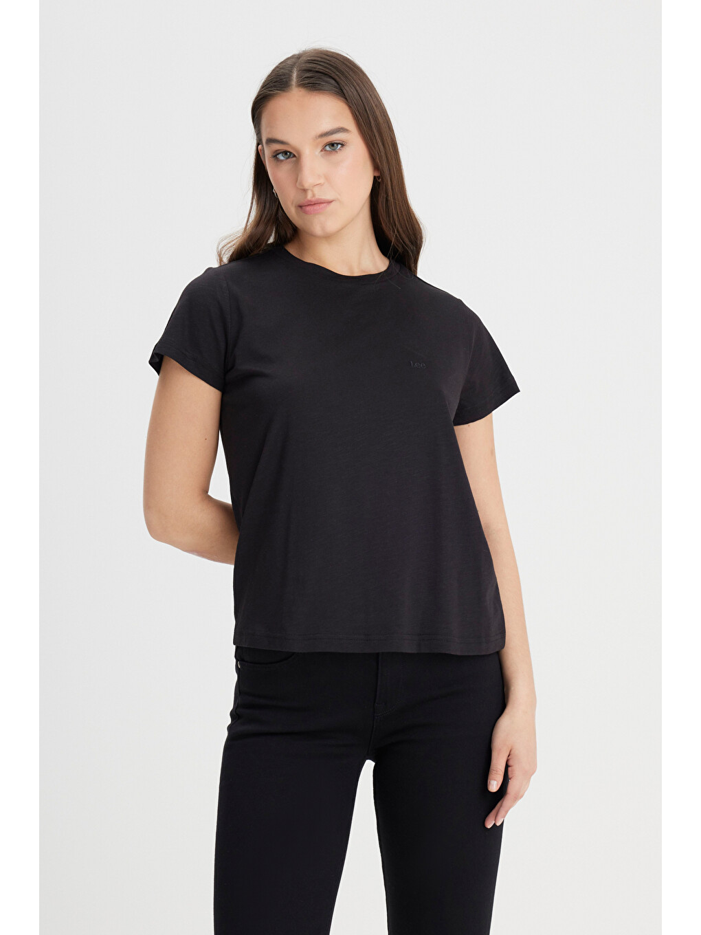 Regular Fit Normal Kesim Bisiklet Yaka Siyah Tişört-1