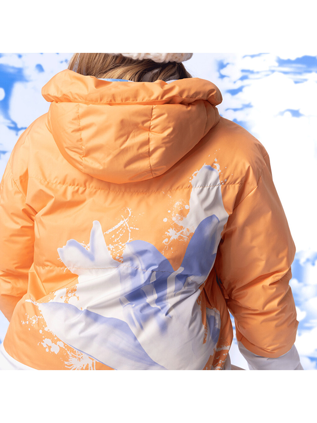 Turuncu Chloe Kim Puffy Kadın Snowboard Ceketi-2