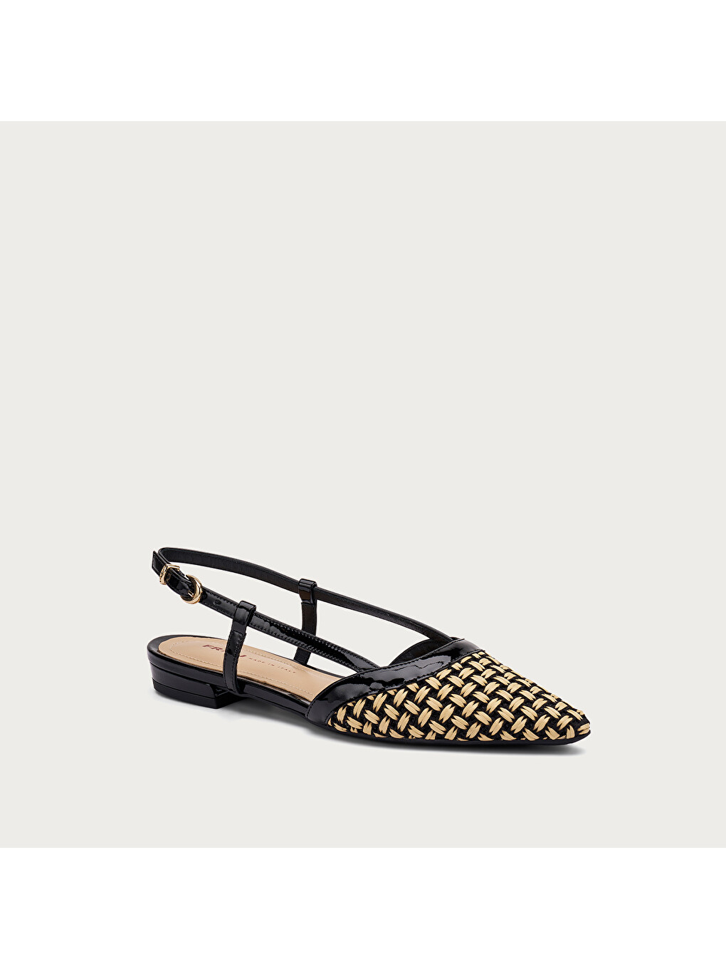 Siyah Kadın Babet 63R1 TWO-TONE RAFFIA SLINGBACKS-1