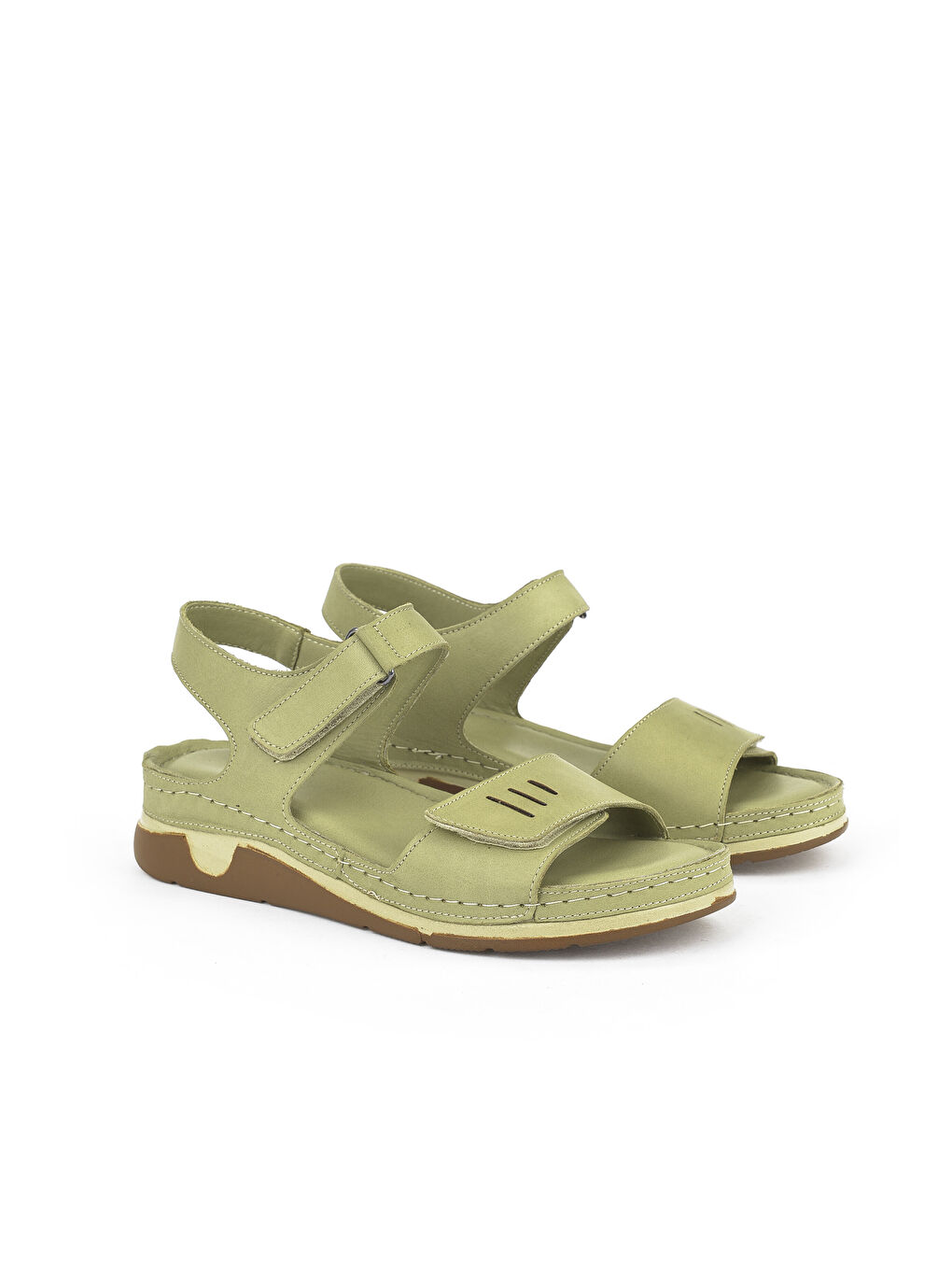 Kadın Hakiki Deri Sandalet 1511008Z22 Yeşil-1