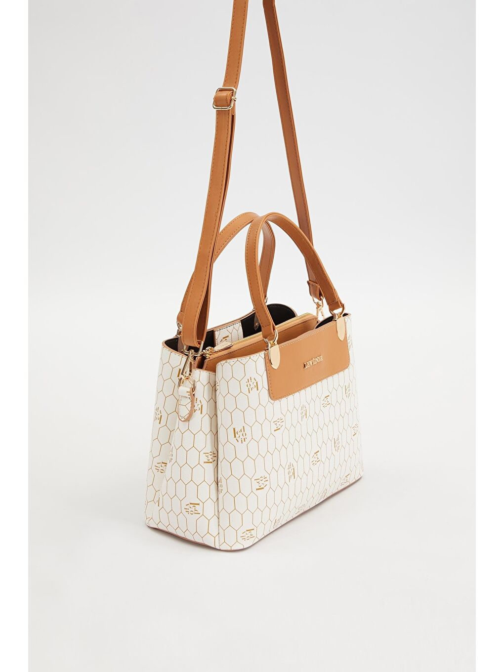 Ekru Krem Kadın El ve Omuz Çantası 930216-2