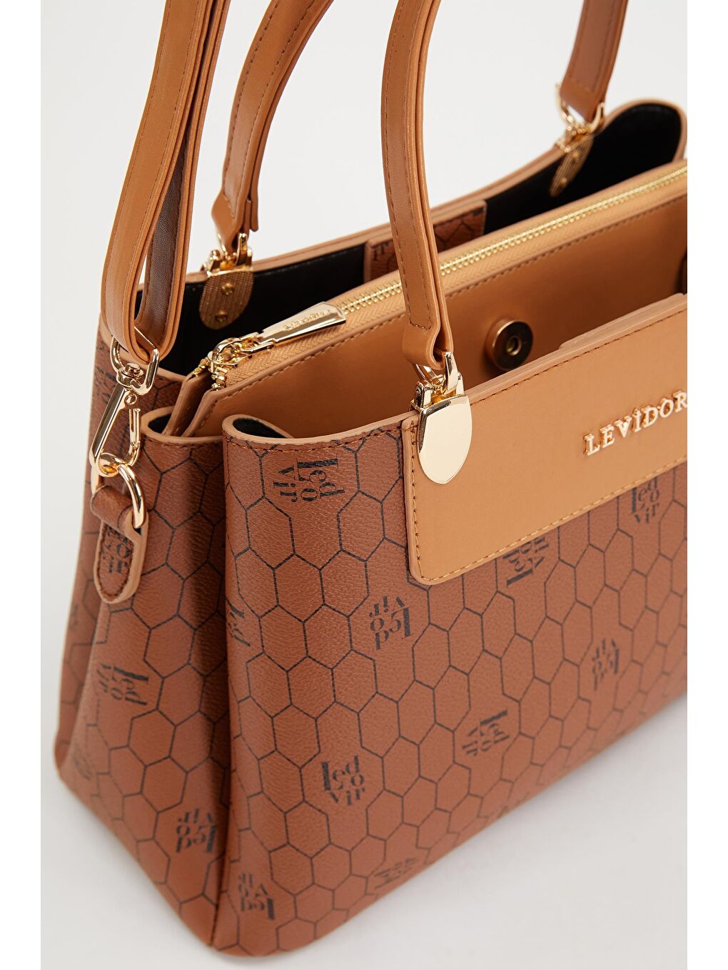 Kahverengi Taba Kadın El ve Omuz Çantası 930216-2