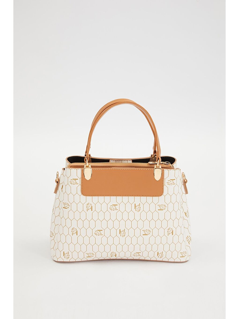 Ekru Krem Kadın El ve Omuz Çantası 930216-3