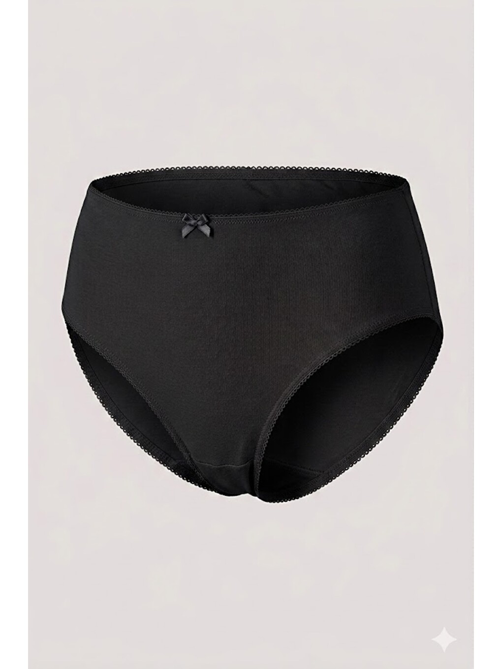 3'Lü Paket Yüksek Bel Bikini Külot 5002 Siyah-1