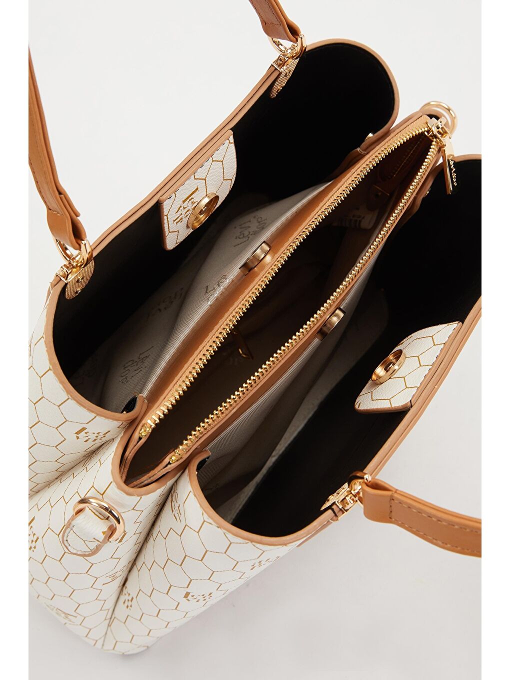 Ekru Krem Kadın El ve Omuz Çantası 930216-4