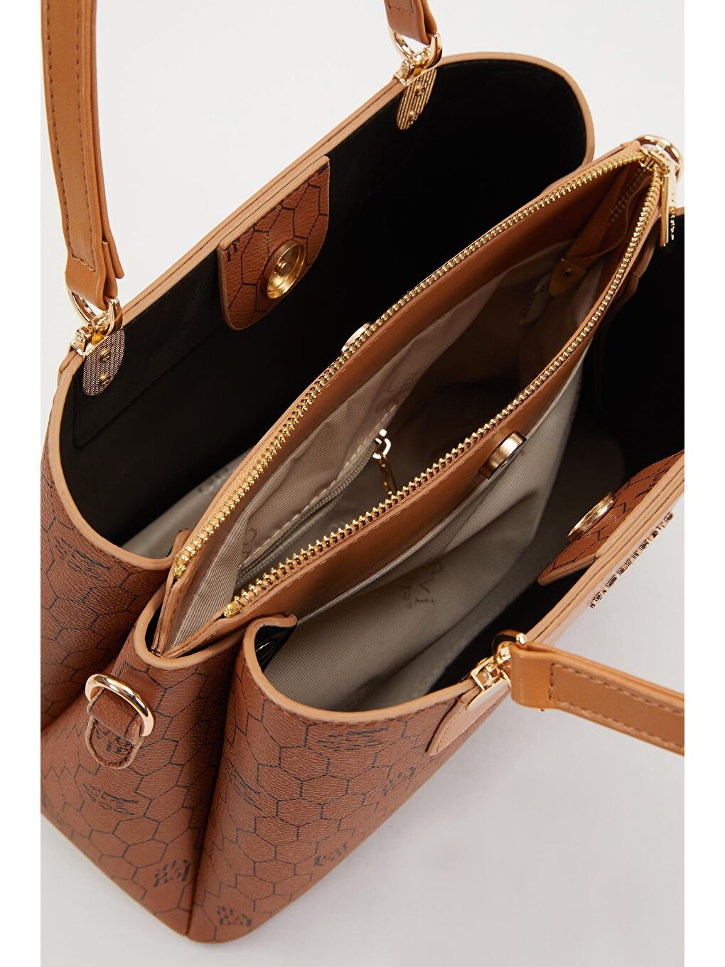 Kahverengi Taba Kadın El ve Omuz Çantası 930216-3