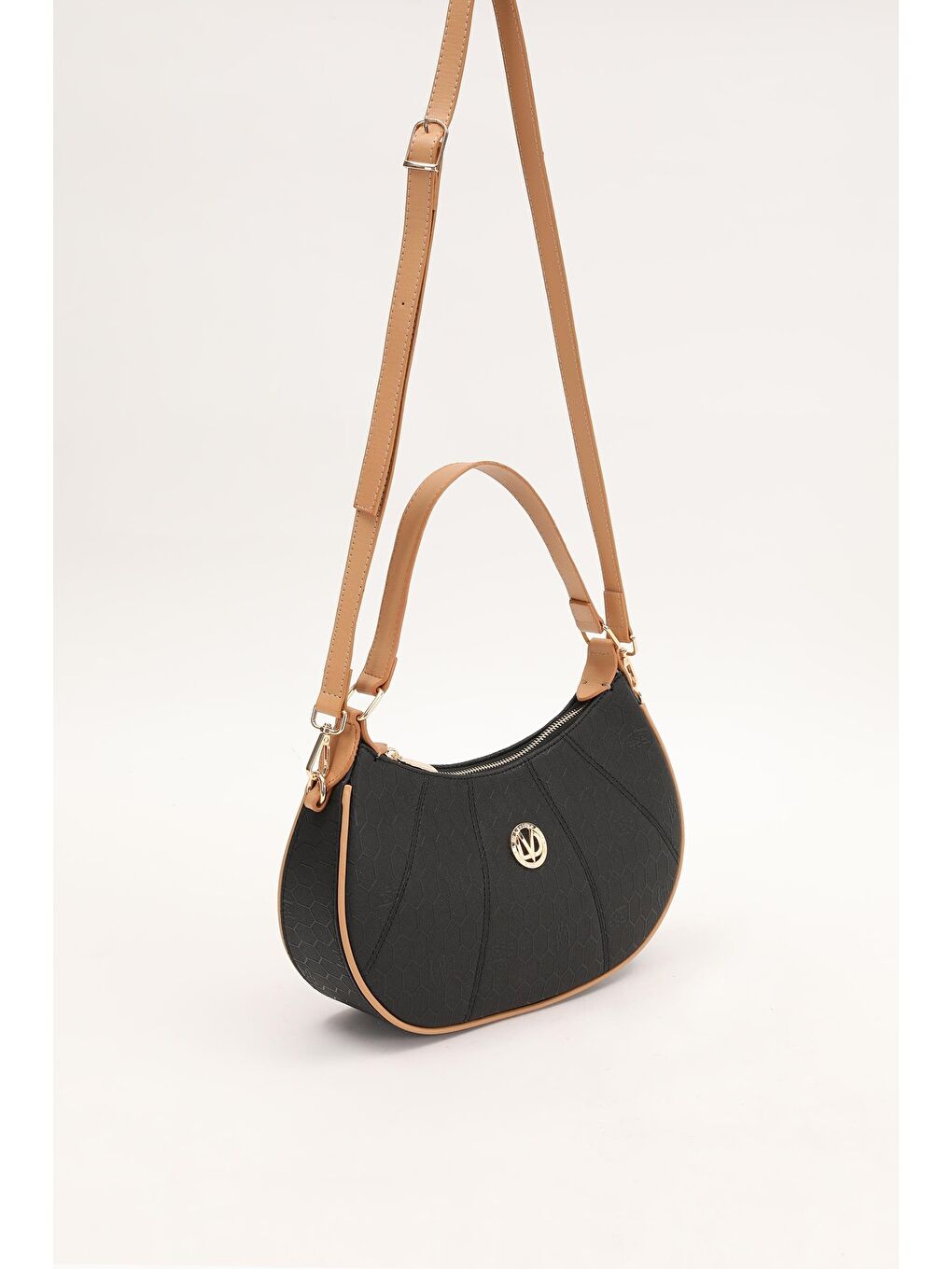 Siyah Camel Kadın Omuz Çantası 930199-1