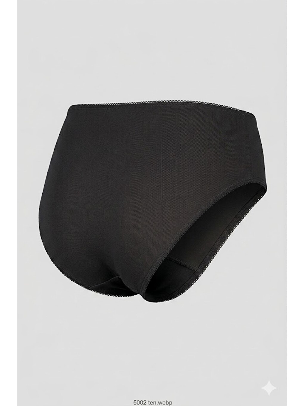 3'Lü Paket Yüksek Bel Bikini Külot 5002 Siyah-2