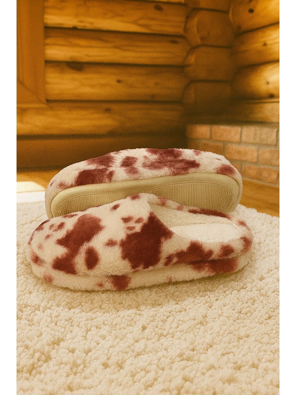 Pembe PUFFY Kadın Ev Terliği Kışlık Terlik Kauçuk Ses Yapmaz Taban-5