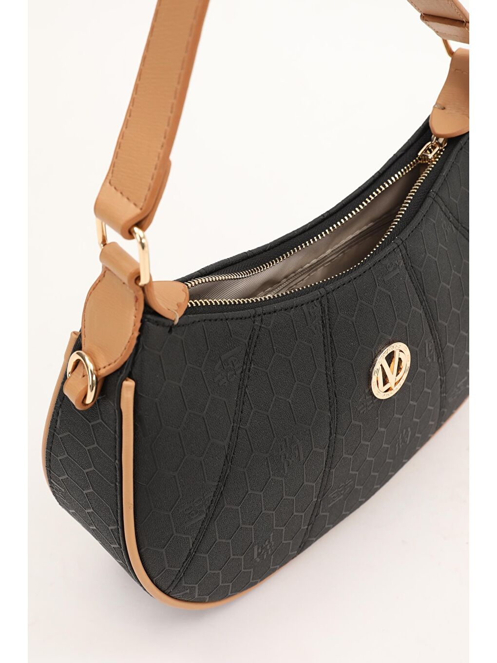 Siyah Camel Kadın Omuz Çantası 930199-3