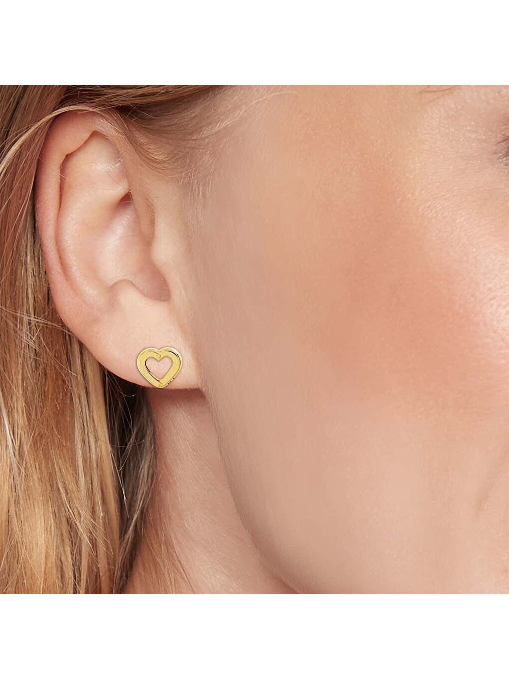 Sarı THJ2780972 Kalpli Kadın Küpe-1